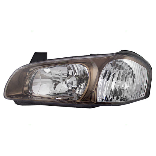 Drivers Halogen Headlight Assembly for 00 01 Nissan Maxima - with Bronze Bezel