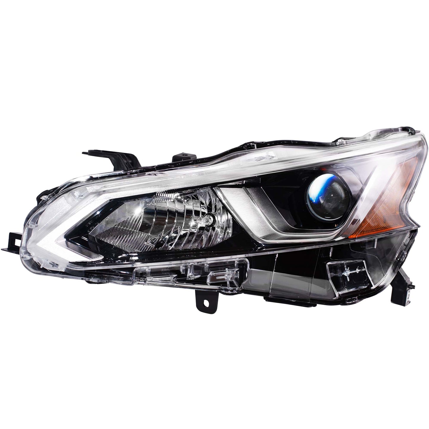 CAPA Certified Halogen Combination Headlight Assembly With Chrome Bezel Left For 2019-2021 Nissan Altima