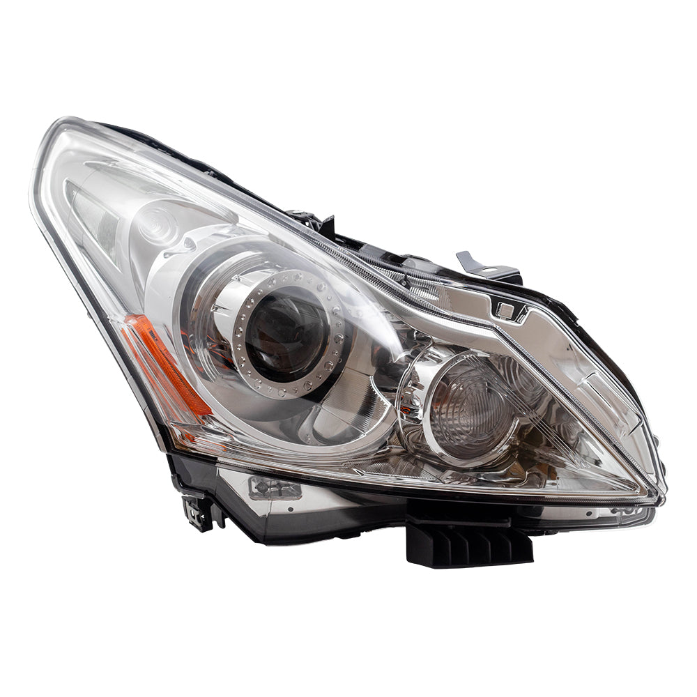 Brock Replacement Pair HID Headlights with Smoked Lens Compatible with 2010-2013 G37 Sedan