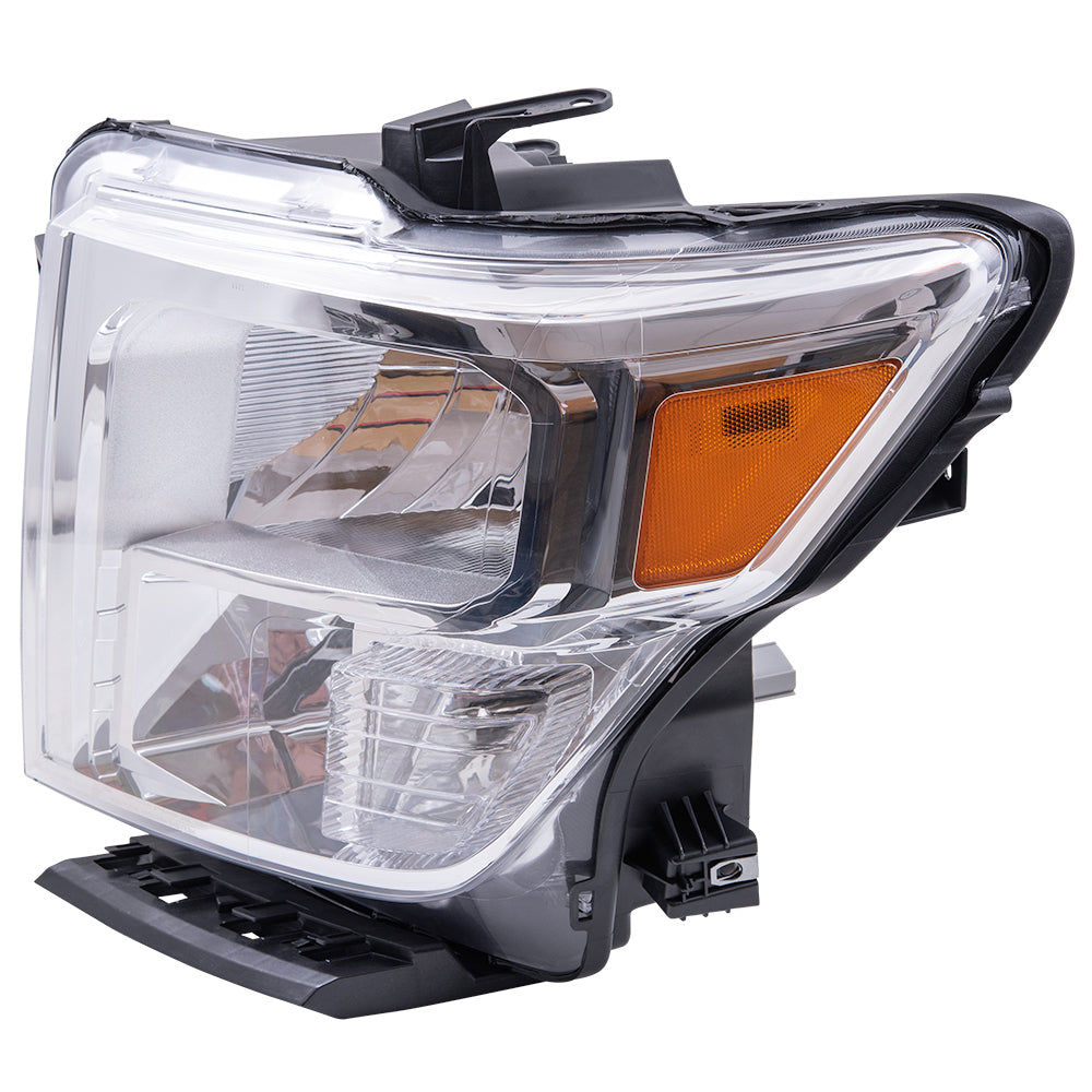 Brock Replacement Driver and Passenger Side Halogen Combination Headlight Assemblies Compatible with 2017-2019 Nissan Titan/ 2016-2019 Titan XD
