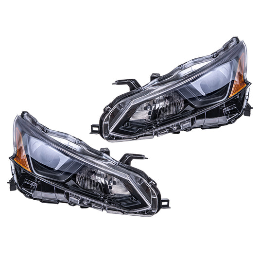 Halogen Combination Headlight Assembly Set With Black Bezel Driver Side Left Passenger Side Right For 2022 Nissan Altima