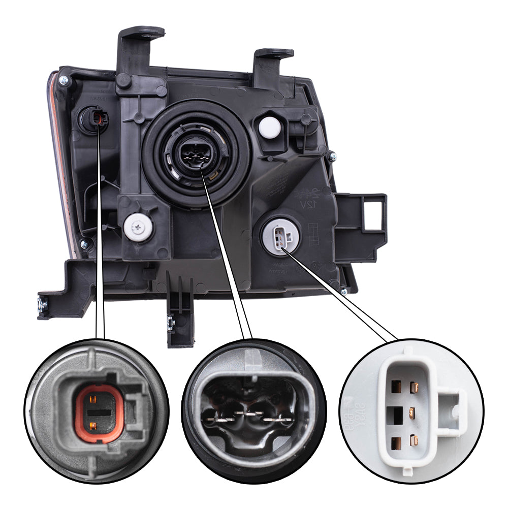 Drivers Halogen Combination Headlamp w/ Chrome Bezel for 05-15 Nissan Xterra