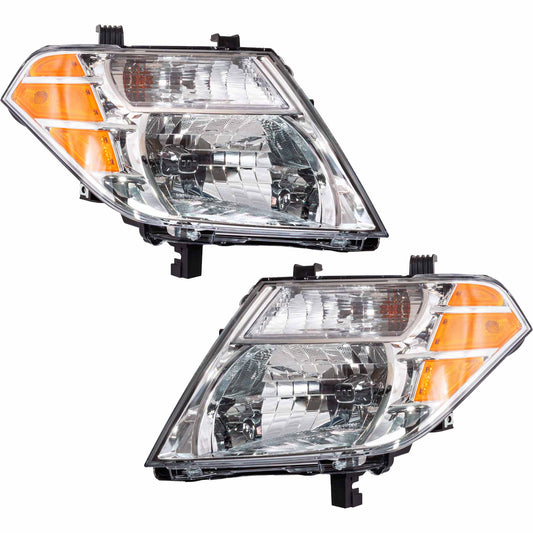 Halogen Combination Headlight Assembly Set Driver Side Left Passenger Side Right For 2008-2012 Nissan Pathfinder