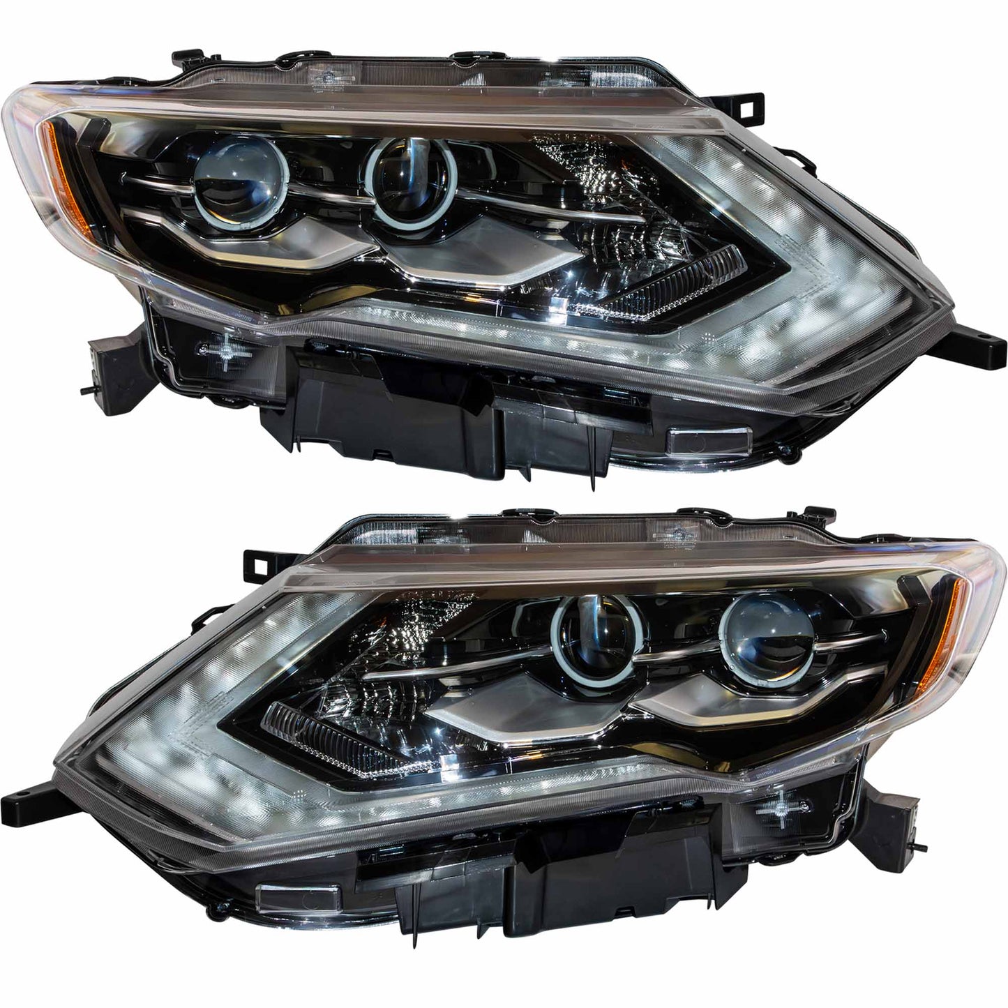 LED Combination Headlight Assembly Set Driver Side Left Passenger Side Right For 2017-2018 Nissan Rogue 2017-2018 Nissan Rogue Hybrid
