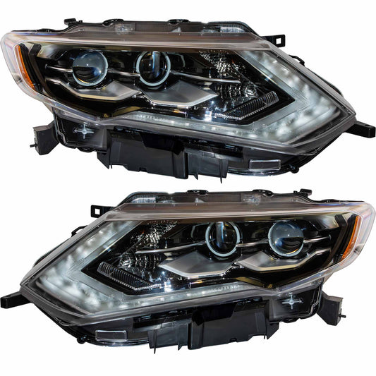 LED Combination Headlight Assembly Set Driver Side Left Passenger Side Right For 2017-2018 Nissan Rogue 2017-2018 Nissan Rogue Hybrid