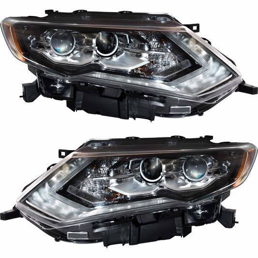 LED Combination Headlight Assembly Set Driver Side Left Passenger Side Right For 2019-2020 Nissan Rogue 2019 Nissan Rogue Hybrid