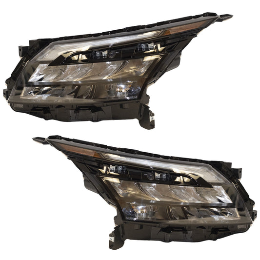 Halogen Combination Headlight Assembly With Black Trim 2 Piece Set Driver Side Left Passenger Side Right For 2023-2025 Nissan Pathfinder Rock Creek