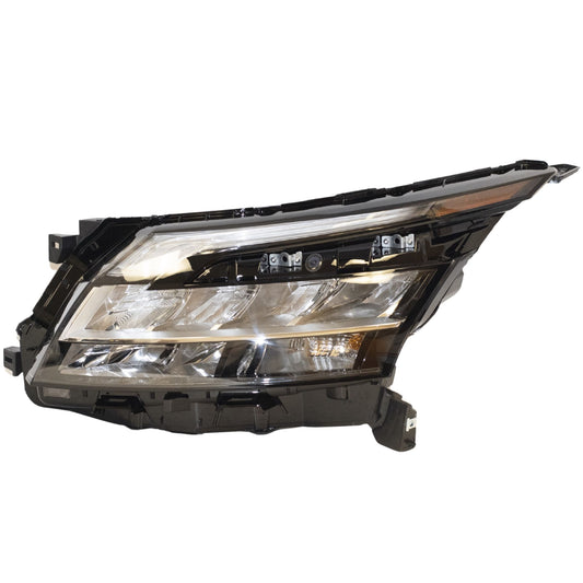 Halogen Combination Headlight Assembly With Chrome Trim Driver Side Left For 2022-2025 Nissan Pathfinder S/SV/SL/Platinum