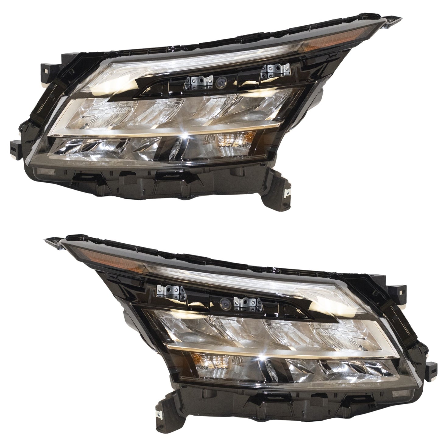 Halogen Combination Headlight Assembly With Chrome Trim 2 Piece Set Driver Side Left Passenger Side Right For 2022-2025 Nissan Pathfinder S/SV/SL/Platinum