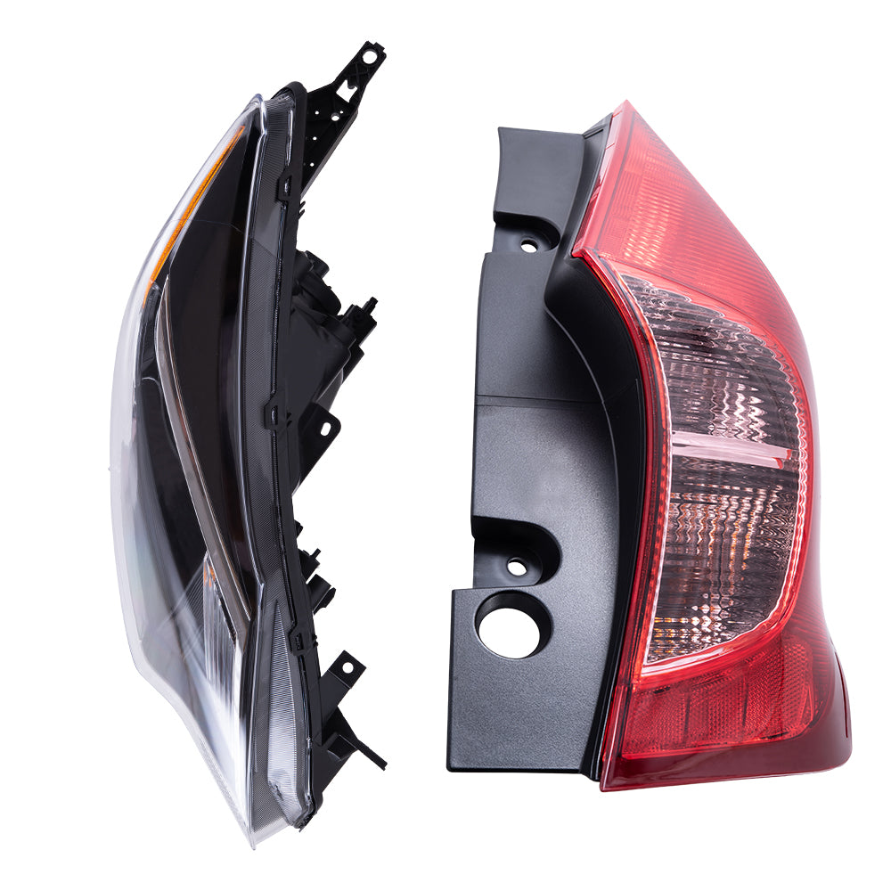 2017-2019 Nissan Versa Note Headlight & Tail Light 4PC Set LH+RH
