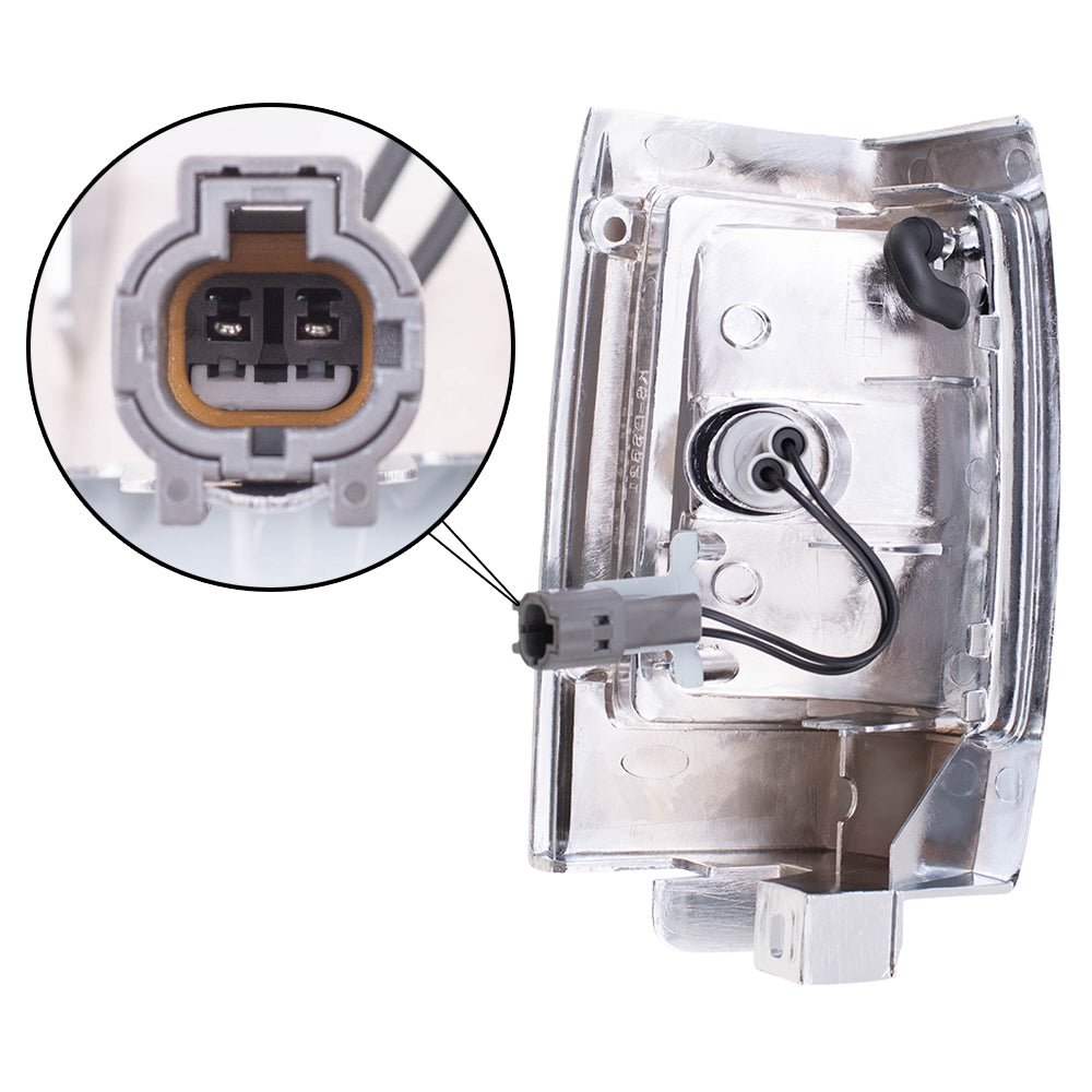 Driver's Side, Side Marker Light Assembly with Chrome Bezel for 1990-1994 D21