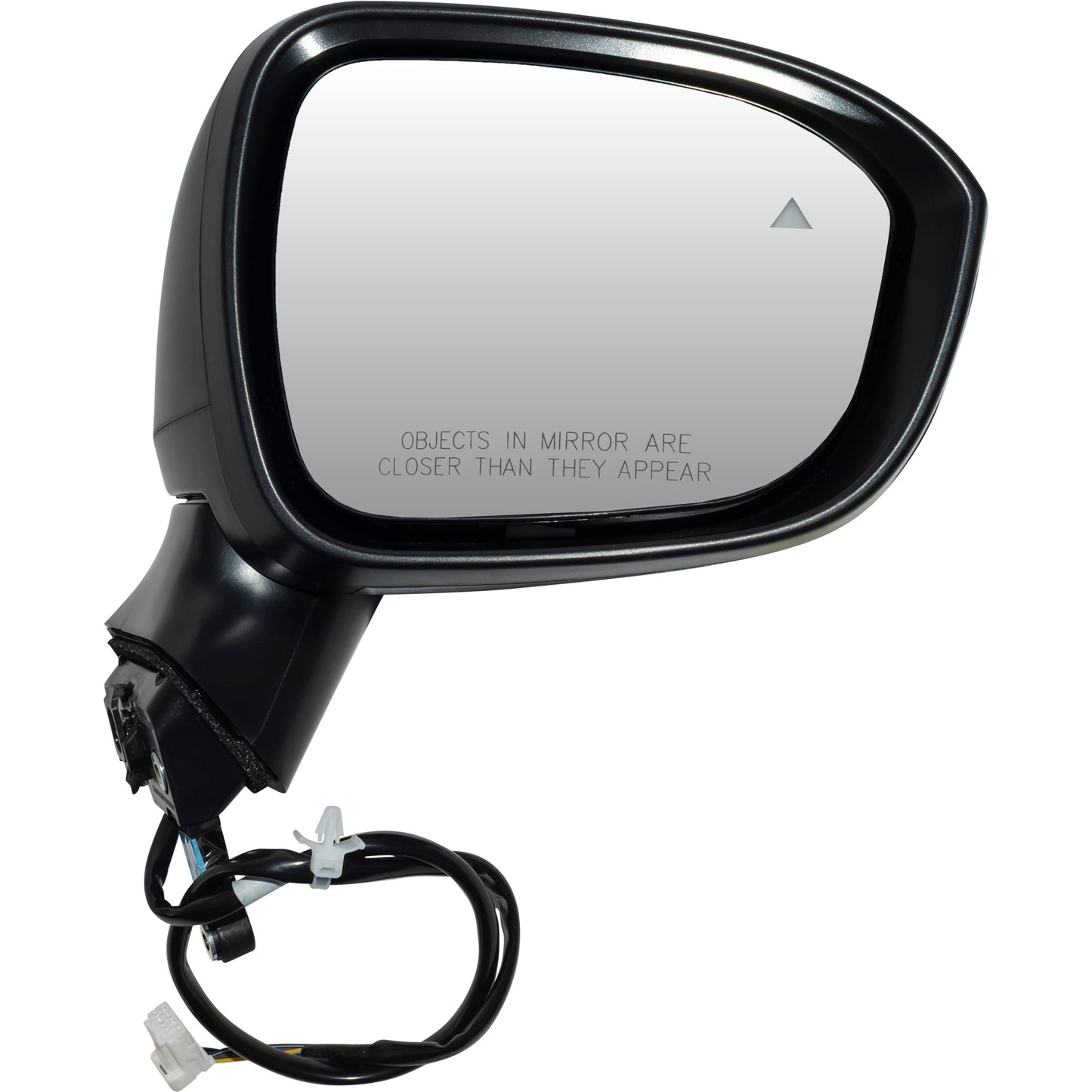 Power Door Mirror Textured Black Passenger Side Right With Blind Spot Detection Without Heat-Turn Signal Light-Around View Camera for 2021-2022 Nissan Rogue S