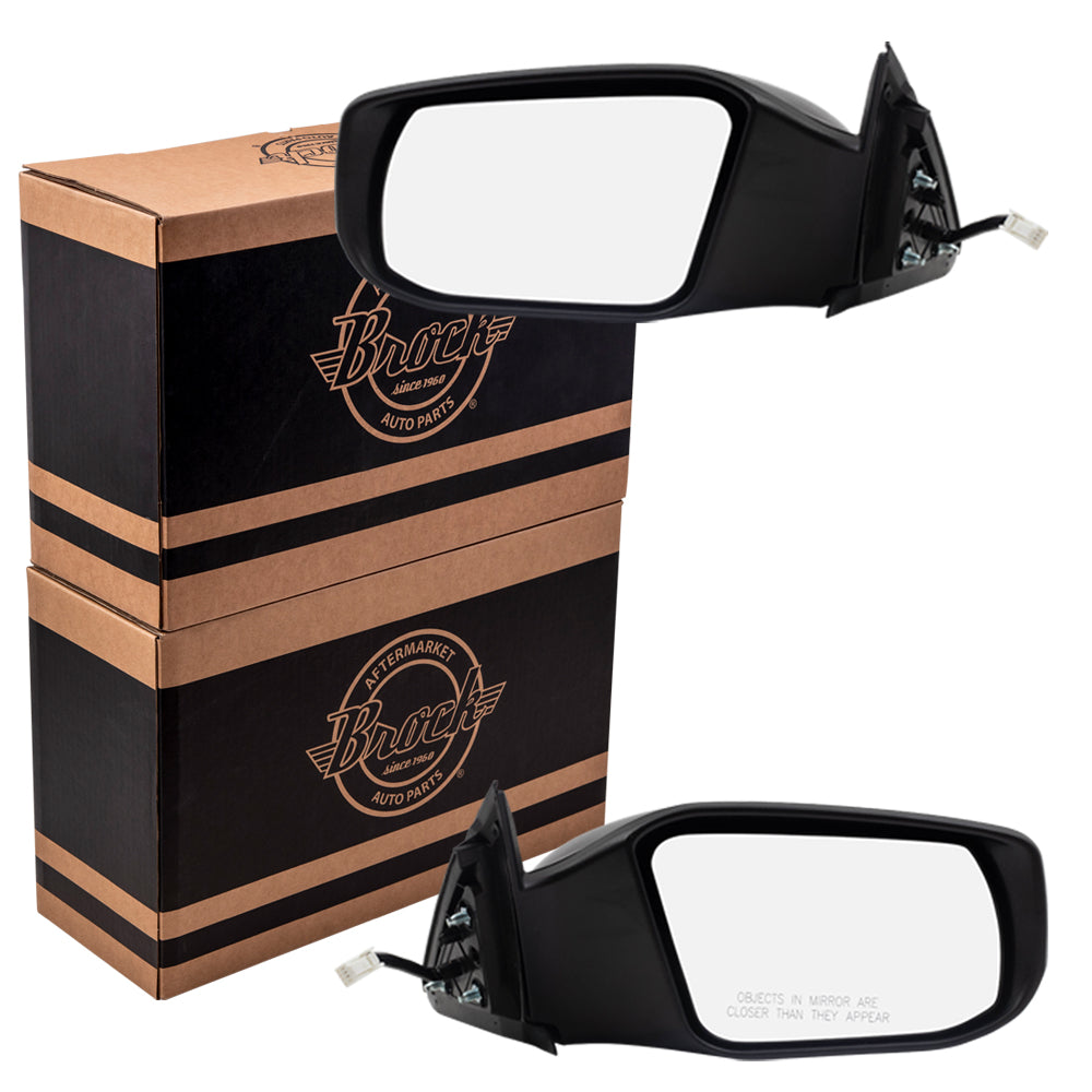 Brock Aftermarket Replacement Part Driver & Passenger Side Power Mirrors Set Paint-to-Match Black without Heat-Signal Compatible with 2013-2018 Nissan Altima Sedan
