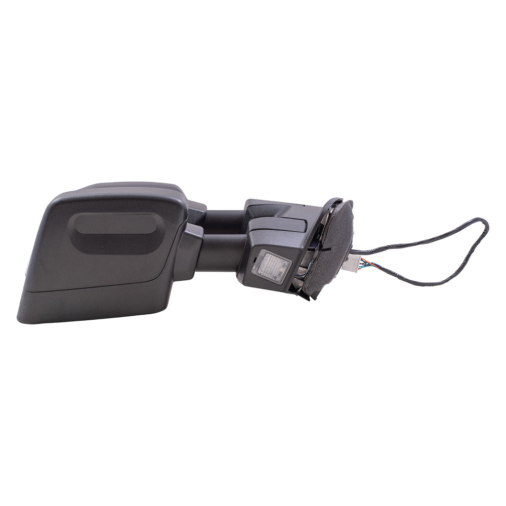 Brock Aftermarket Replacement Part Passenger Side Power Tow Mirrors Textured Black with Heat, Signal, and Puddle Light Compatible with 2016-2019 Nissan Titan XD