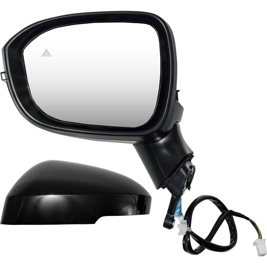Power Door Mirror Driver Side Left Paint To Match Black Left With Heat-Turn Signal Light-Blind Spot Detection Without Around View Camera for 2023 Nissan Rogue SV USA Built