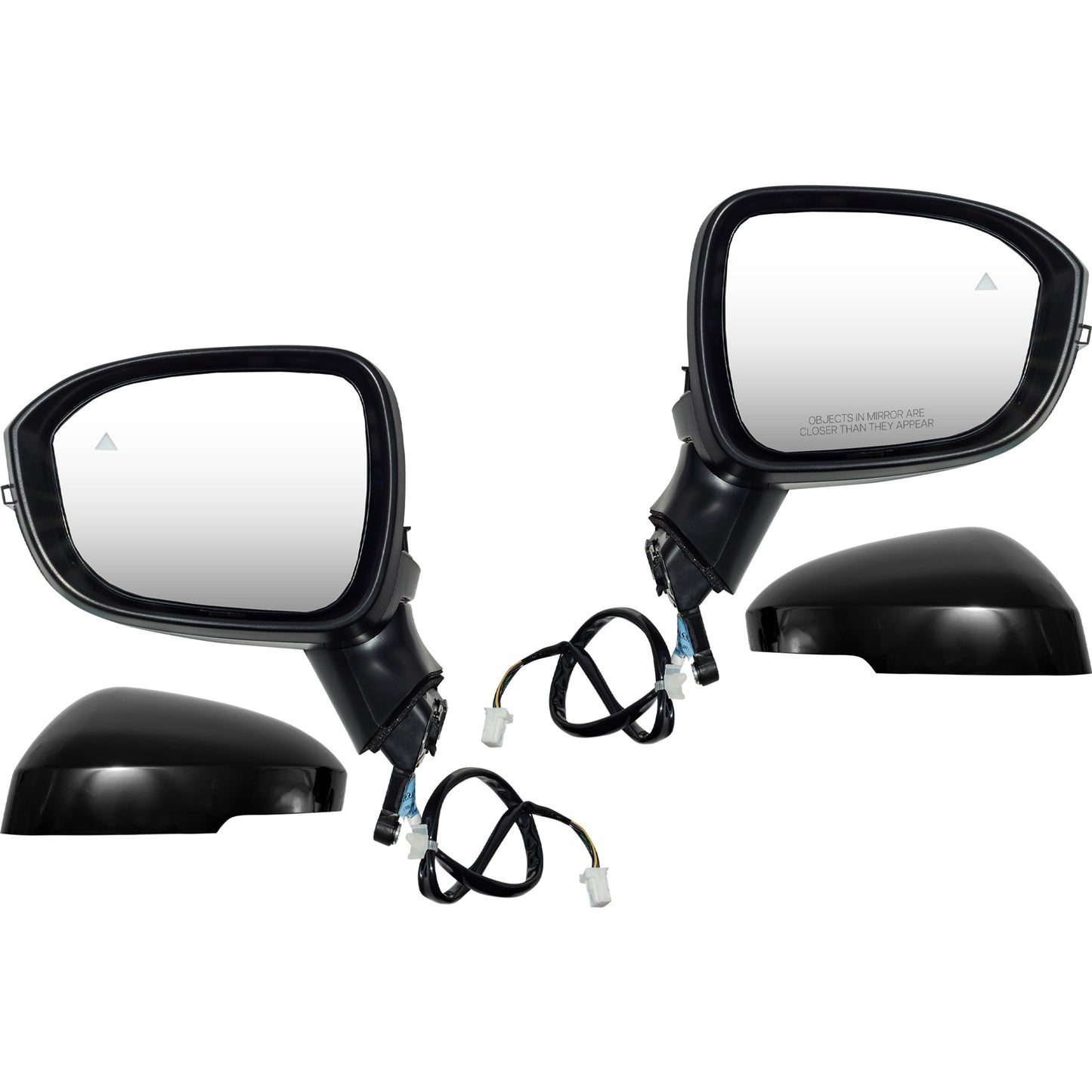 Power Door Mirror Set Driver Side Left Passenger Side Right Paint To Match Black With Heat-Turn Signal Light-Blind Spot Detection Without Around View Camera Set for 2021-2024 Nissan Rogue SV USA Built