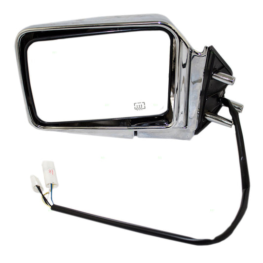 Brock Aftermarket Replacement Driver Left Power Mirror Chrome With Heat Compatible With 1994-1995 Nissan Pathfinder