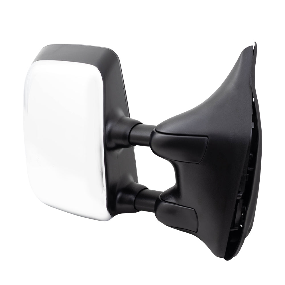 Brock Replacement Set Driver and Passenger Power Tow Mirrors Heat Chrome Telescopic Dual Arms Compatible with 04-15 Titan 96302-ZR10E 96301-ZR10E