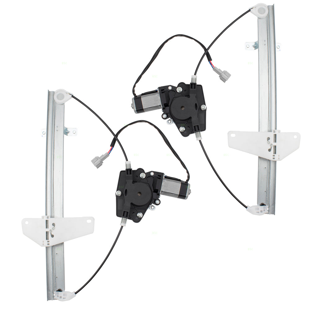 Brock Replacement Pair Set Rear Power Window Lift Regulators & Motors 2 Pin Connector Assemblies Compatible with 04-08 Maxima 827217Y000 807317Y000 827207Y000 807307Y000