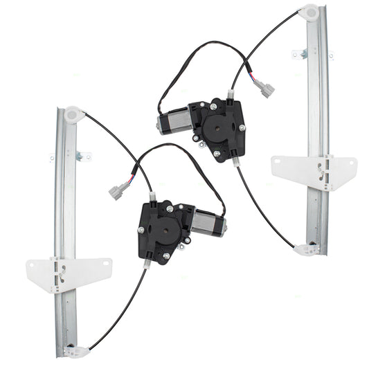 Brock Replacement Pair Set Rear Power Window Lift Regulators & Motors 2 Pin Connector Assemblies Compatible with 04-08 Maxima 827217Y000 807317Y000 827207Y000 807307Y000