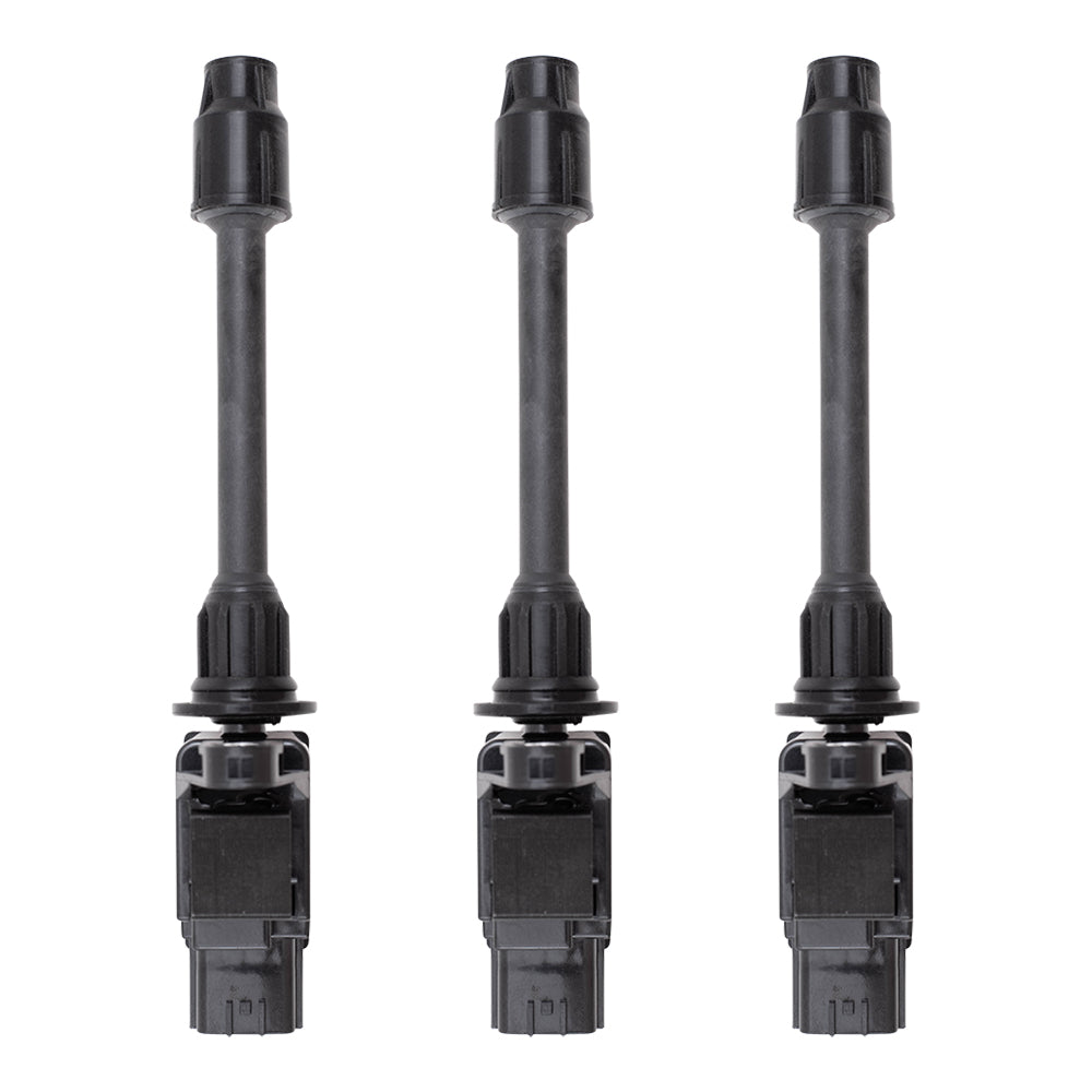 Brock Replacement for 3 Pc Set Passengers Rear Ignition Spark Plug Coils with Horizontal Connector Compatible with 00-01 Maxima 3.0L 22448-2Y001