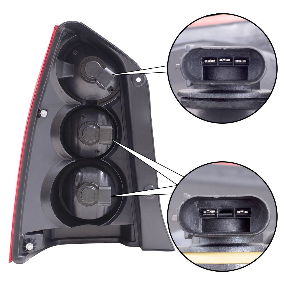 Brock Replacement Passengers Taillight Tail Lamp Compatible with 05-06 SUV EF9151170C