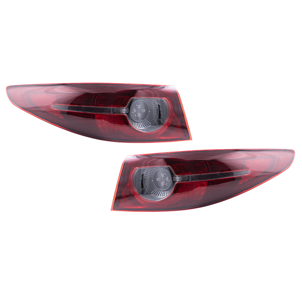 2019-2021 Mazda 3 Sedan Without Signature Lighting Combination Tail Light Assembly Body Mounted Set LH+RH