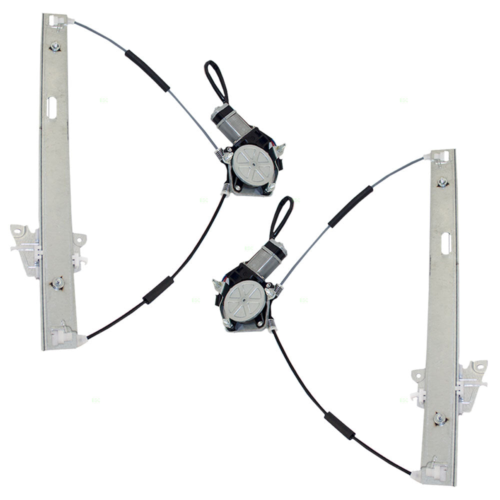 Brock Replacement Driver and Passenger Front Power Window Lift Regulators & Motors Assemblies Compatible with 01-06 SUV EC0259560H EC0258560J