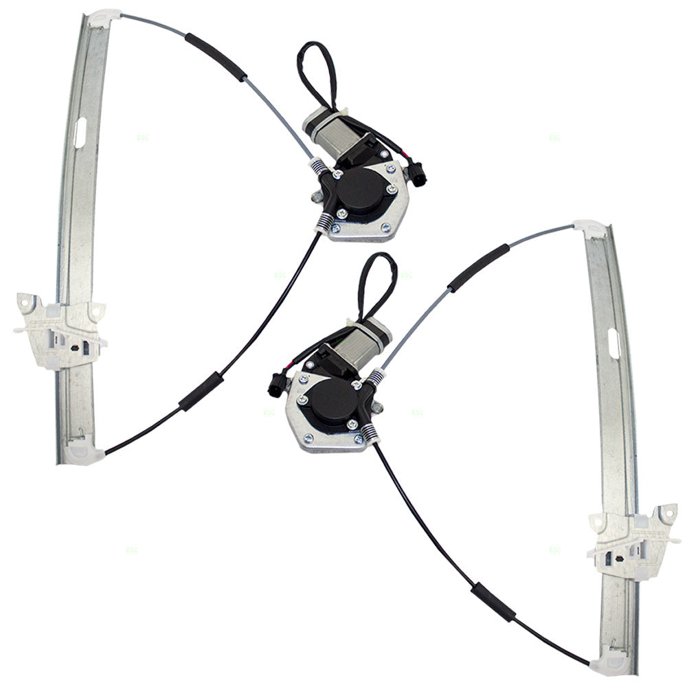 Brock Replacement Driver and Passenger Front Power Window Lift Regulators & Motors Assemblies Compatible with 01-06 SUV EC0259560H EC0258560J