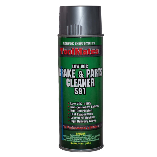 ToolMates 591 Low VOC Brake and Parts Cleaner- Non-Corrosive Degreaser Removes Contaminants From Brake Drums, Linings and Pads 14 oz Can Case of 12