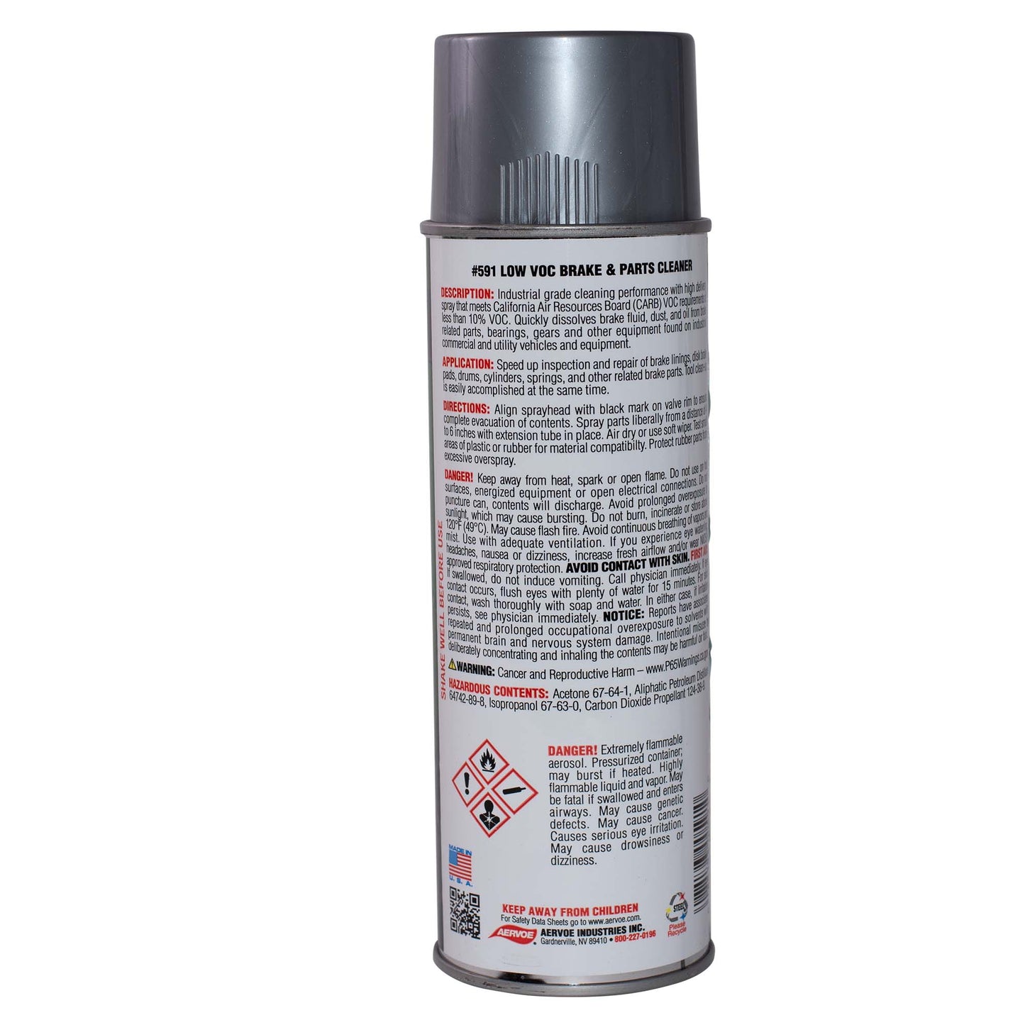 ToolMates 591 Low VOC Brake and Parts Cleaner- Non-Corrosive Degreaser Removes Contaminants From Brake Drums, Linings and Pads 14 oz Can Case of 12