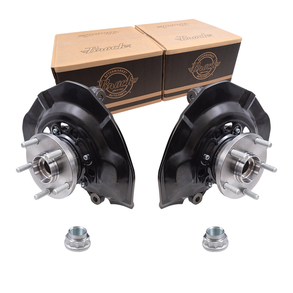 Brock Aftermarket Replacement Front Driver Left Passenger Right Loaded Steering Knuckle Assembly Set Compatible with 2005-2011 Toyota Avalon
