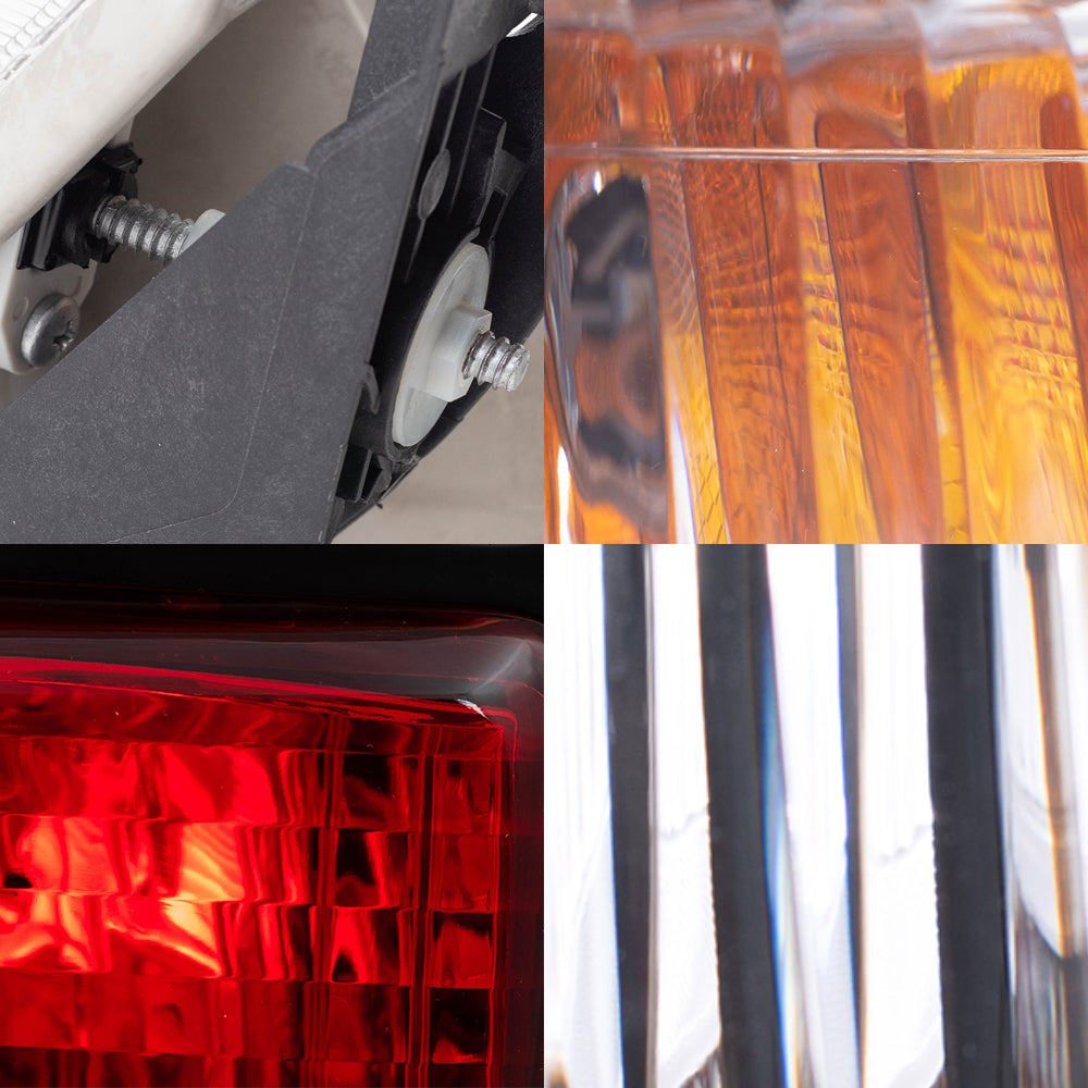 Brock Replacement Driver and Passenger Side Headlights, Signal Marker Lights, Fog Lights and Tail Lights 8 Piece Set Compatible with 2000-2004 Tundra Regular/Access Cab with Standard Bed