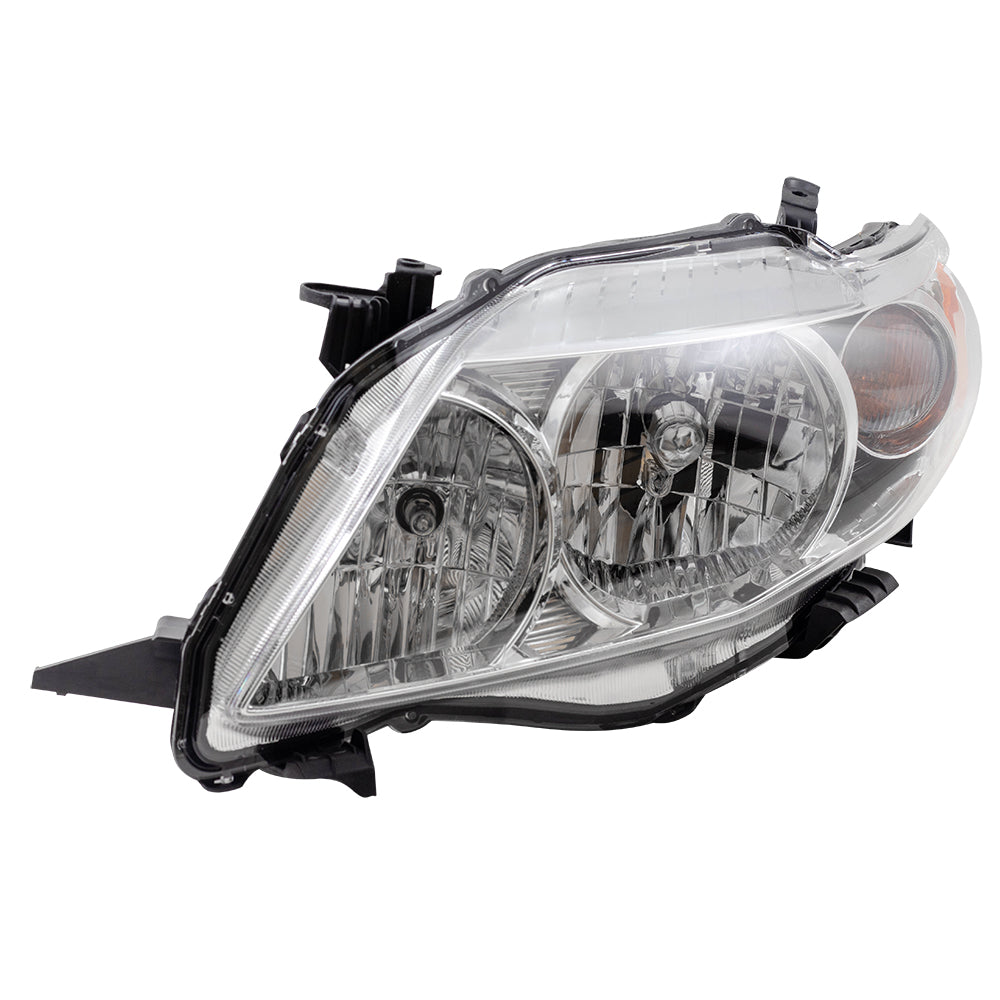 Brock Aftermarket Replacement Driver Left Halogen Combination Headlight Assembly Compatible With 2009-2010 Toyota Corolla Base/CE/L/LE