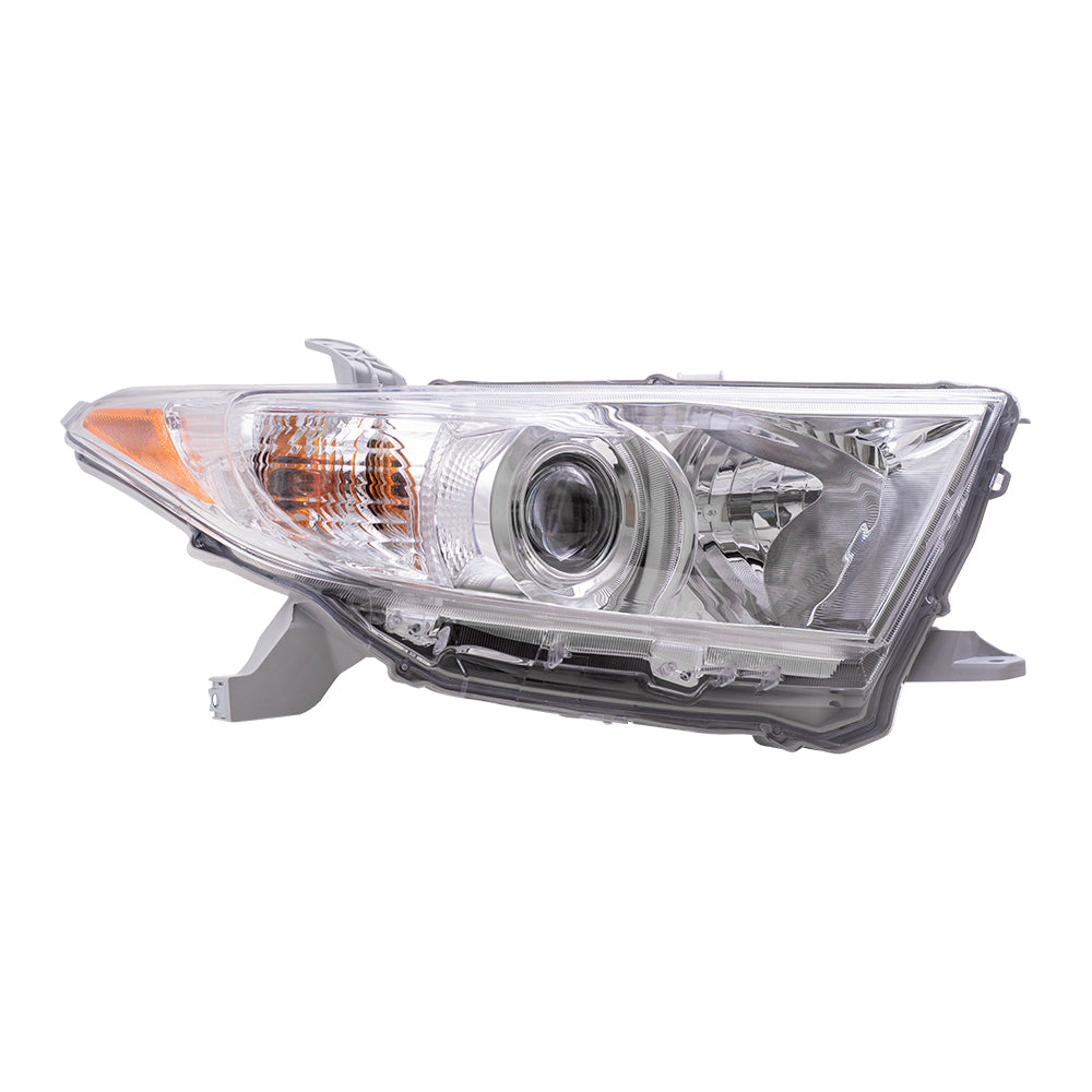 Brock Replacement Passengers Headlight Headlamp Compatible with 2011-2013 Highlander SUV 81150-0E110