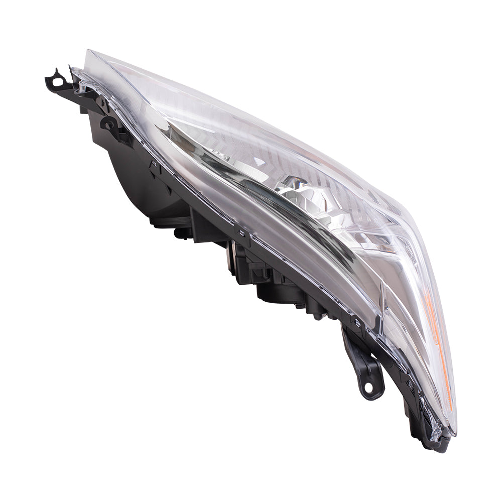 Halogen Combination Headlight Assembly With Chrome Bezel Without LED Daytime Running Light Passenger Side Right For 2011-2020 Toyota Sienna