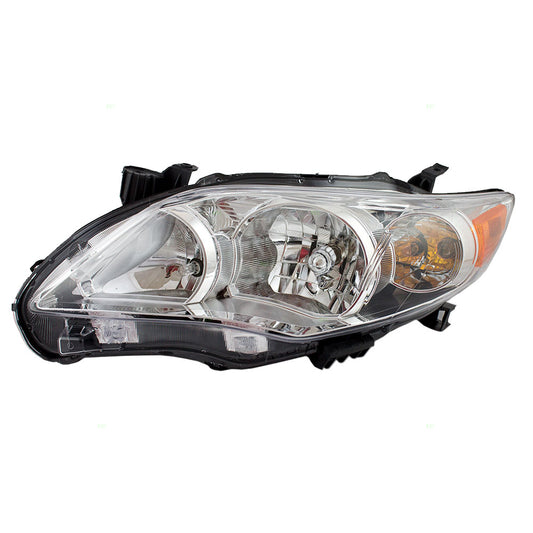 Fits 11-13 Toyota Corolla Drivers Halogen Headlight Chrome Housing 8115002B50