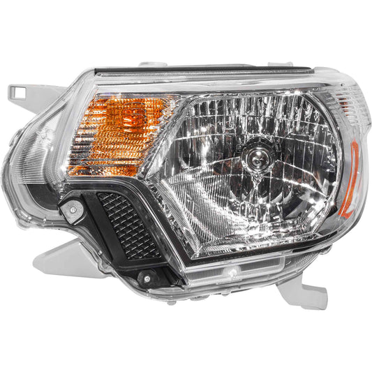 Brock Replacement Drivers Headlight Lens with Chrome Bezel Compatible with Tacoma Pickup Truck 81150-04180