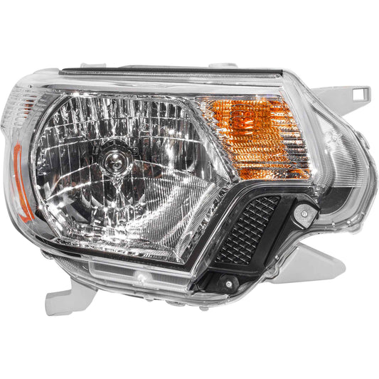 Brock Replacement Passengers Headlight Lens with Chrome Bezel Compatible with Tacoma PickupTruck 81110-04180