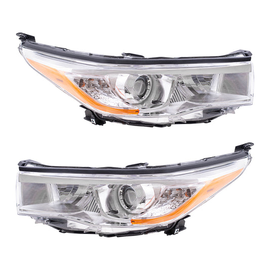 Brock Replacement Pair Set Headlights Headlamps Lens Compatible with Highlander & Hybrid 81150-0E180 81110-0E180