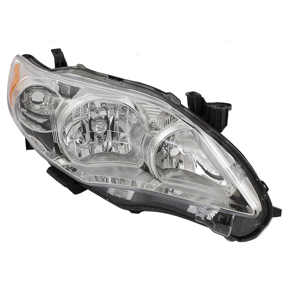 Brock Replacement Passengers Headlight Headlamp w/ Chrome Housing Unit Compatible with Corolla 81130-12F10 TO2519131