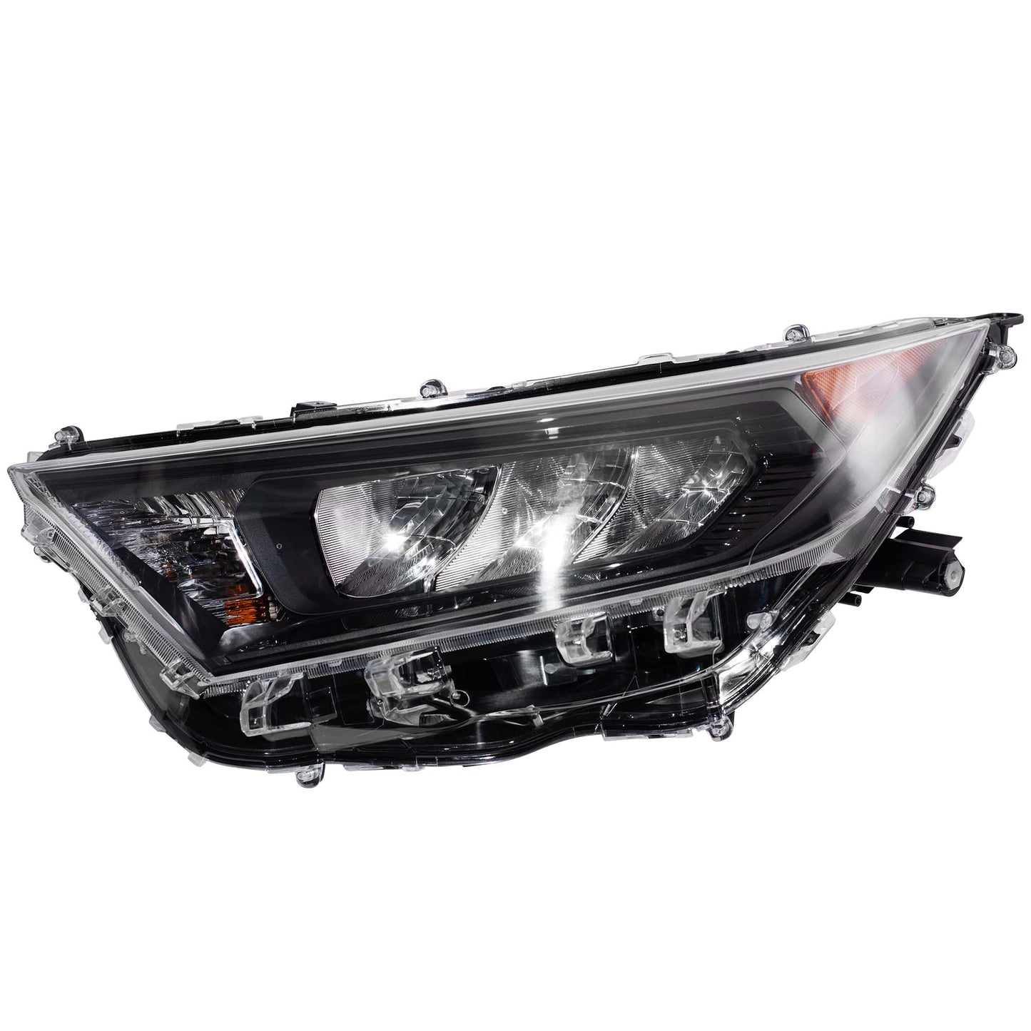 CAPA Certified LED Combination Headlight Assembly With Black Bezel Left For 2019-2022 Toyota RAV4 LE North America Built Without LED Signal Light 2019-2021 Toyota RAV4 Hybrid LE North American Built Without Adaptive Lighting