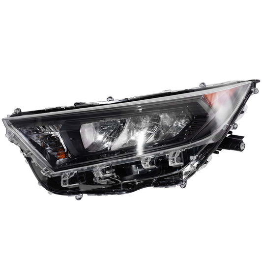 CAPA Certified LED Combination Headlight Assembly With Black Bezel Left For 2019-2022 Toyota RAV4 LE North America Built Without LED Signal Light 2019-2021 Toyota RAV4 Hybrid LE North American Built Without Adaptive Lighting