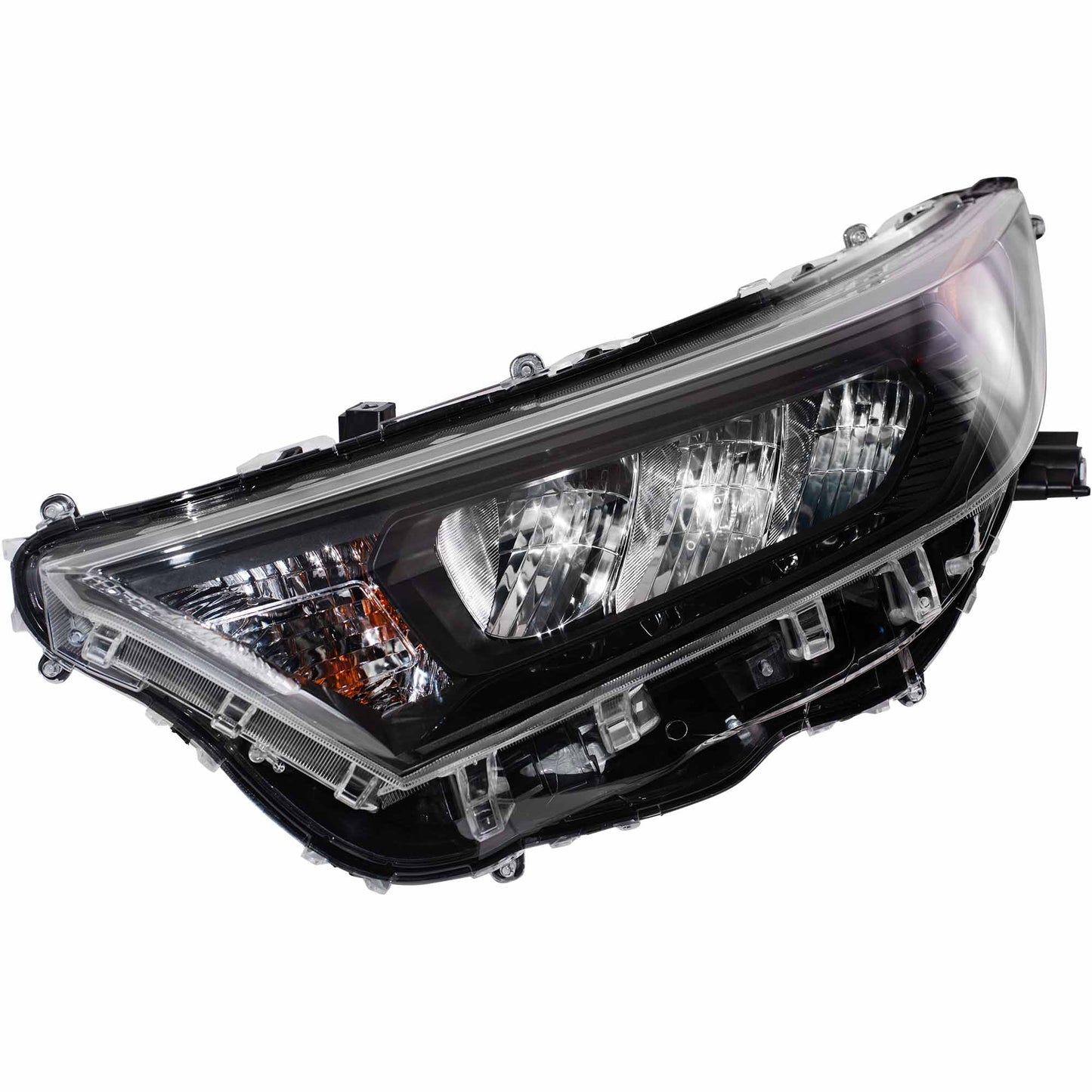 CAPA Certified LED Combination Headlight Assembly With Black Bezel Left For 2019-2022 Toyota RAV4 LE North America Built Without LED Signal Light 2019-2021 Toyota RAV4 Hybrid LE North American Built Without Adaptive Lighting