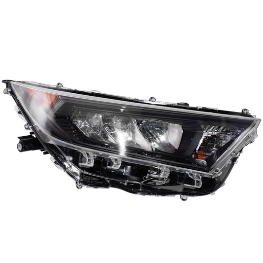 CAPA Certified LED Combination Headlight Assembly With Black Bezel Right For 2019-2022 Toyota RAV4 LE North America Built Without LED Signal Light 2019-2021 Toyota RAV4 Hybrid LE North American Built Without Adaptive Lighting