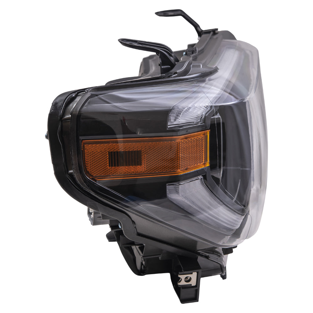 Brock Aftermarket Replacement Driver Left Passenger Right LED Combination Headlight Assembly Set With Smoked Chrome Accent Compatible With 2019-2021 Toyota Tundra