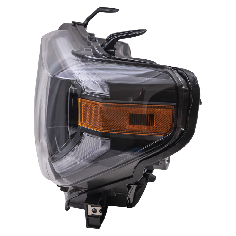 Brock Aftermarket Replacement Driver Left LED Combination Headlight Assembly With Smoked Chrome Accent Compatible With 2019-2021 Toyota Tundra