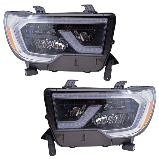 LED Headlight Assembly Set Driver Side Left Passenger Side Right for 2018-2022 Toyota Sequoia Platinum
