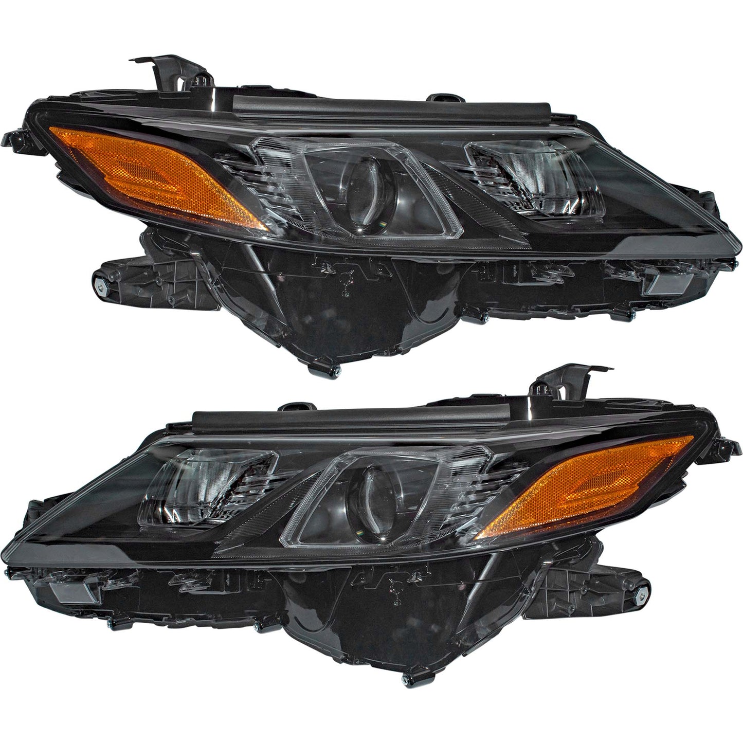 Bi-LED Combination Headlight Assembly Without LED Signal Light With Black Bezel Driver Side Left Passenger Side Right Set For 2020-2024 Toyota Camry XSE With TRD Package 2021-2024 Toyota Camry SE/TRD 2021-2024 Toyota Camry Hybrid SE