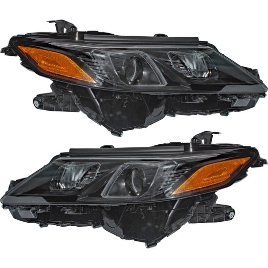 Bi-LED Combination Headlight Assembly Without LED Signal Light With Black Bezel Driver Side Left Passenger Side Right Set For 2020-2024 Toyota Camry XSE With TRD Package 2021-2024 Toyota Camry SE/TRD 2021-2024 Toyota Camry Hybrid SE